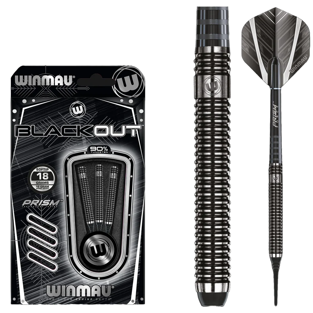 Winmau Blackout Soft Tip Dart Set - 18g