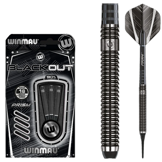 Winmau Blackout Soft Tip Dart Set - 18g