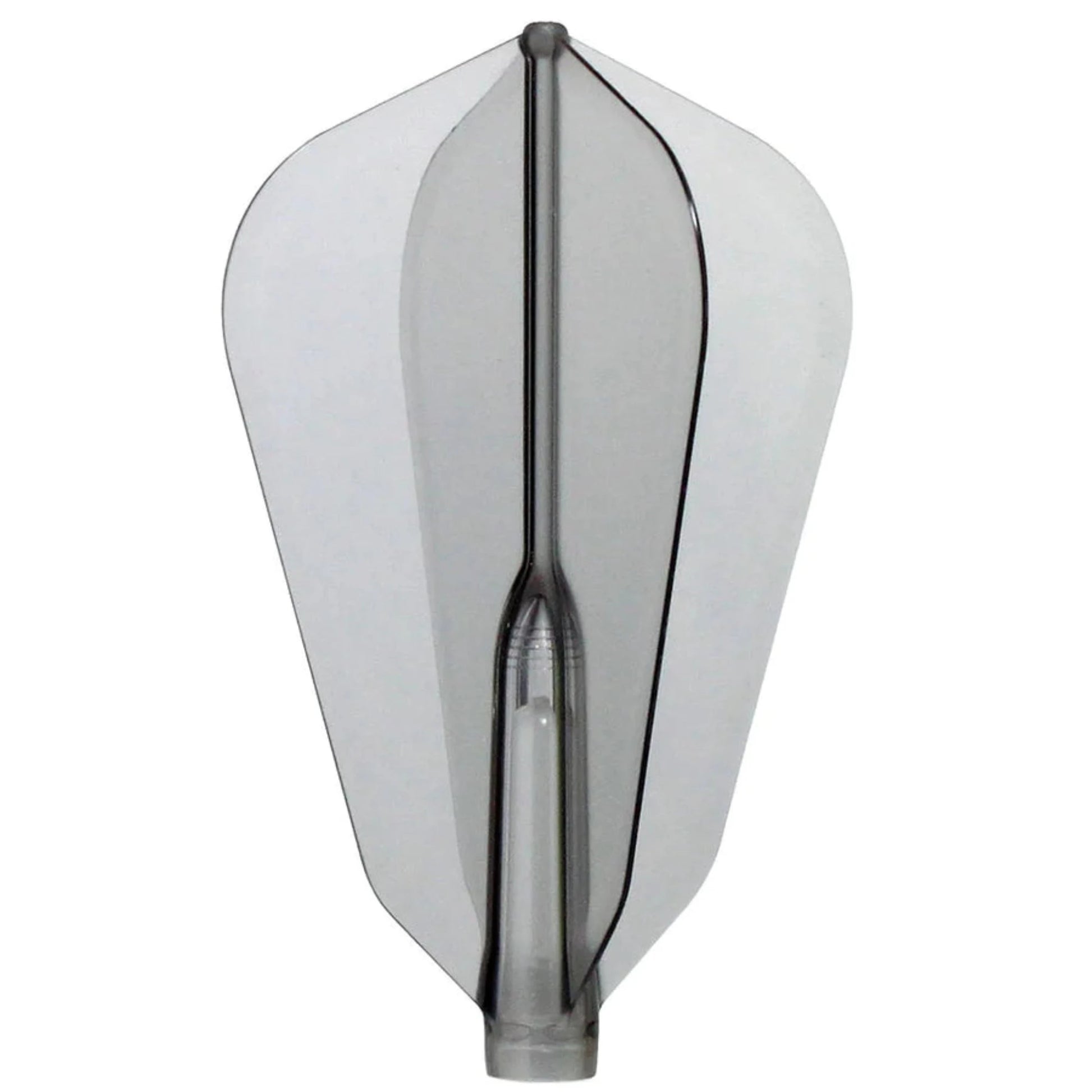 Set of 3 Fit Flight Air Dart Flights in Fantail Smoke design, showcasing thin, flexible, and translucent grey appearance.