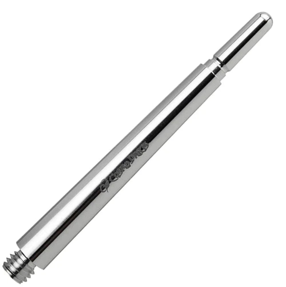 Fit Flight Duralumin Spin Dart Shafts in Long #7 (38.5mm) length, showcasing the silver brightness and sleek design.