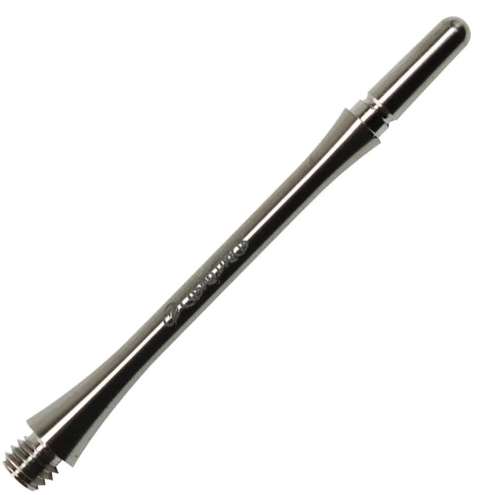 Extended Fit Flight Titanium Spinning Dart Shafts - Long #7 at 38.5mm, designed for enhanced leverage and flight stability in a sleek, titanium finish.