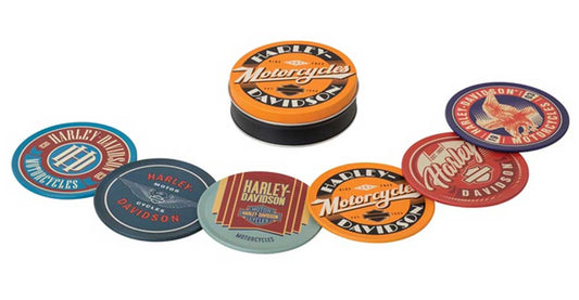 Harley Davidson Retro Tin Coaster Set