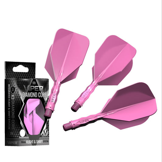 Viper Diamond Core Integrated Dart Flight & Shaft System - Short Shaft, Standard Flight - Neon Pink