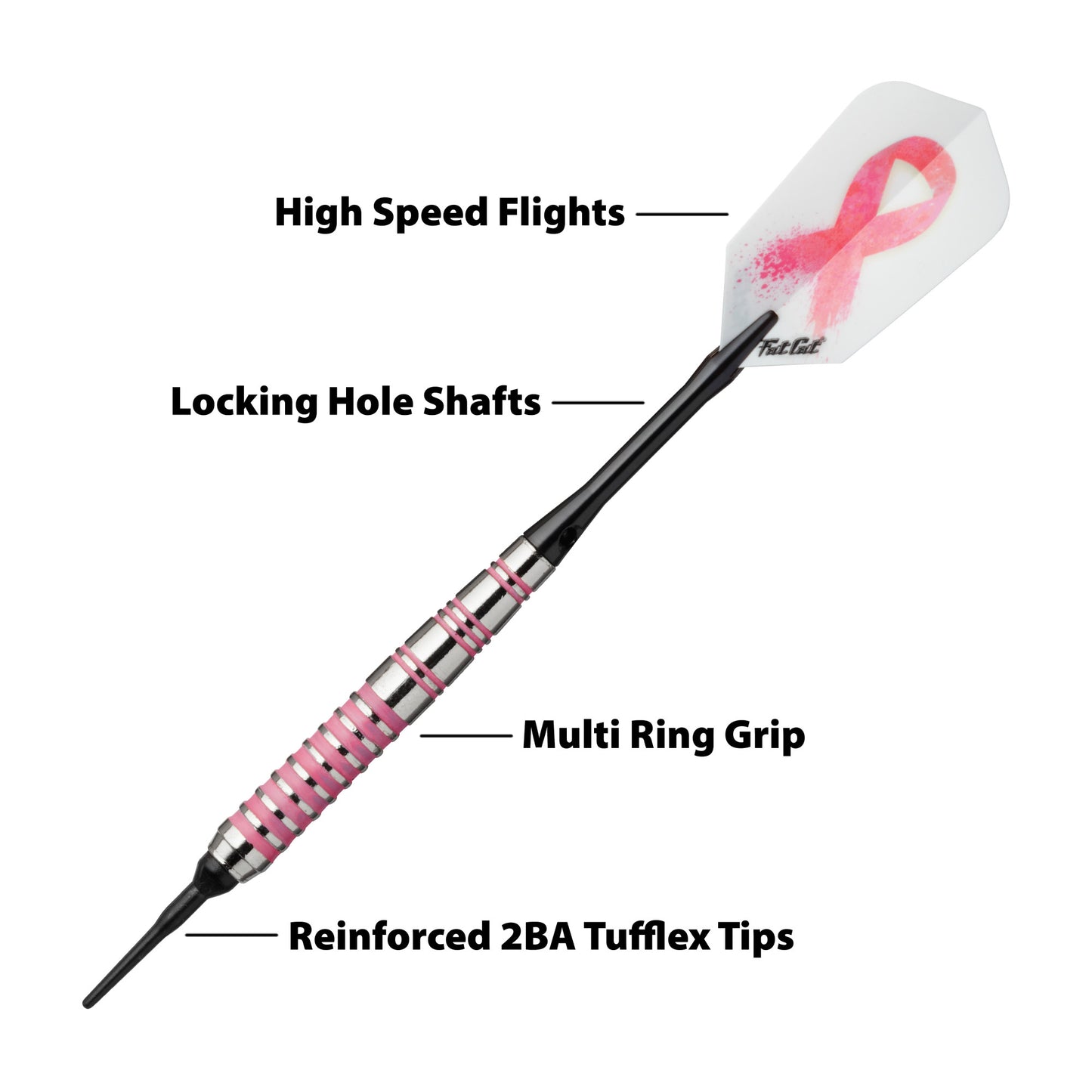 Fat Cat Pink Lady Soft Tip Darts - 16gm