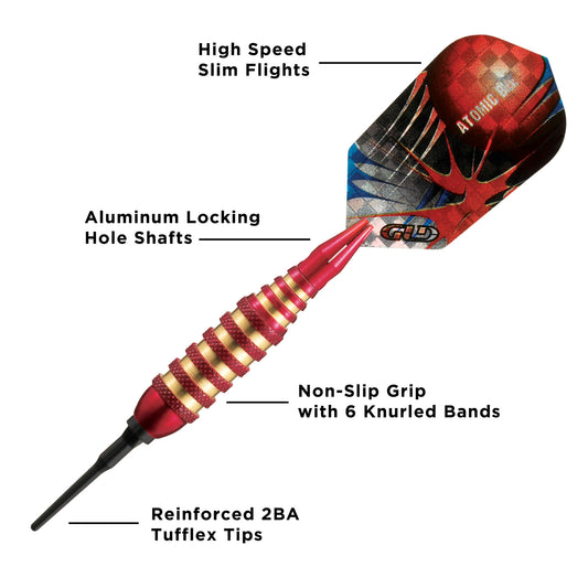 Viper Atomic Bee Red Soft Tip Darts - 16gm