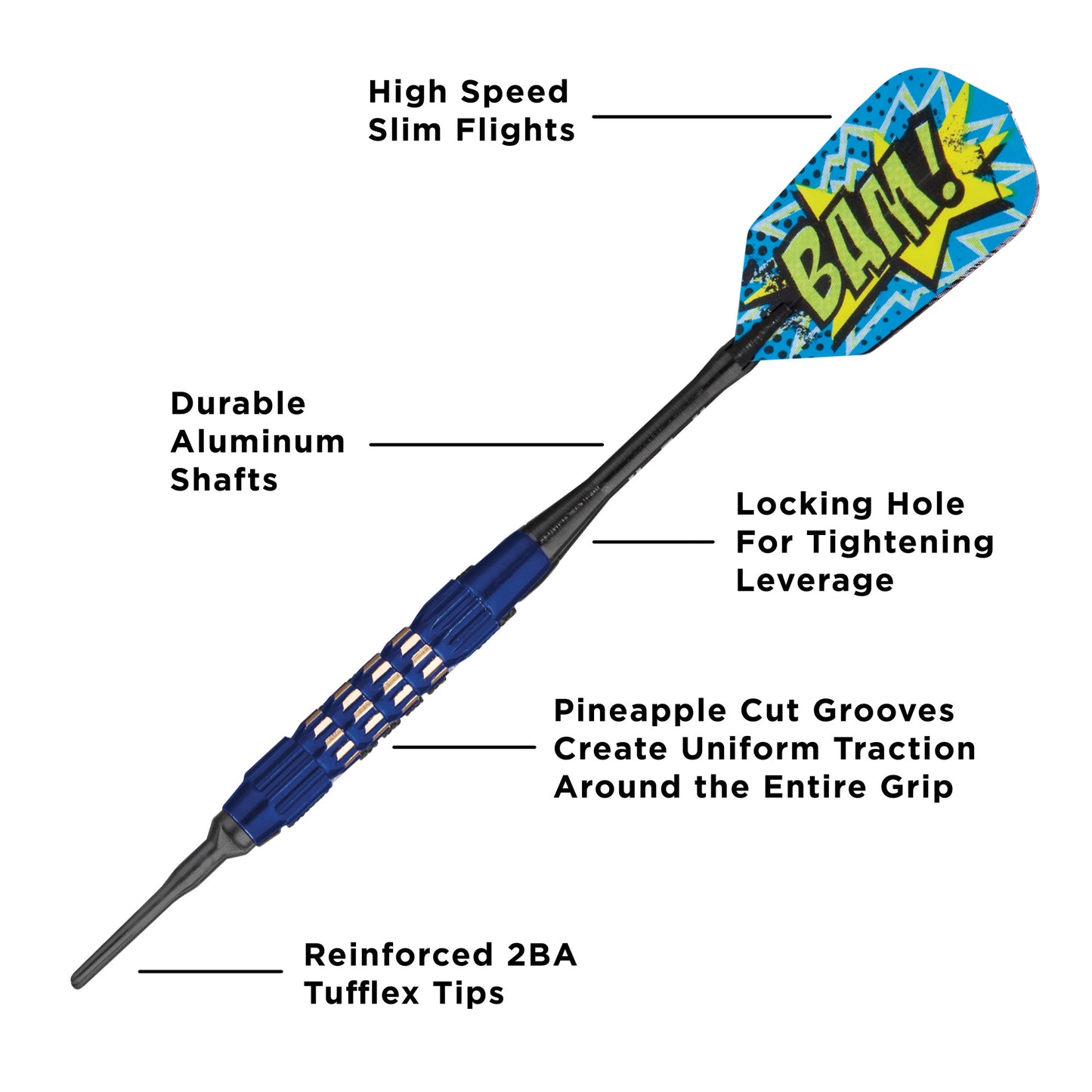 Viper Comix BAM! Blue Soft Tip Darts - 18gm