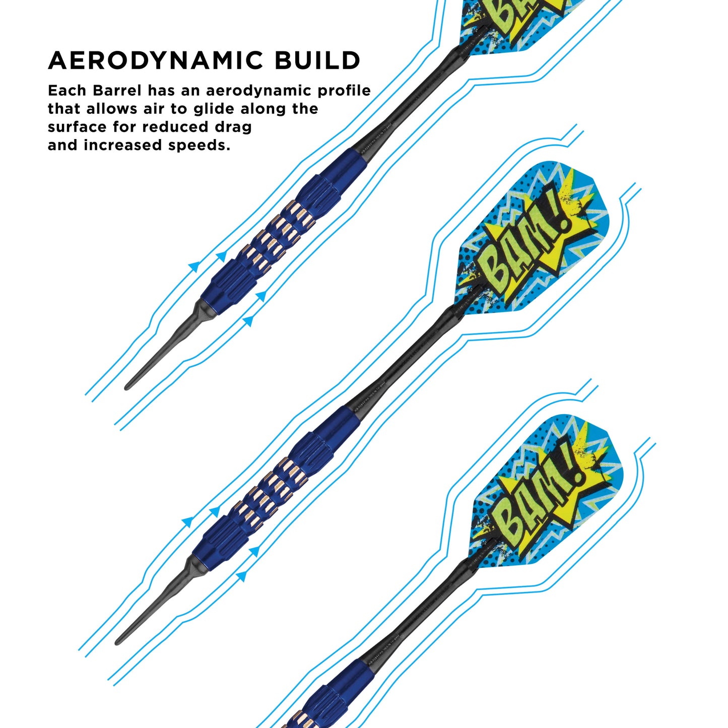 Viper Comix BAM! Blue Soft Tip Darts - 18gm