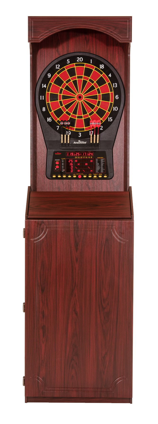 Arachnid electronic 2024 dart board cabinet