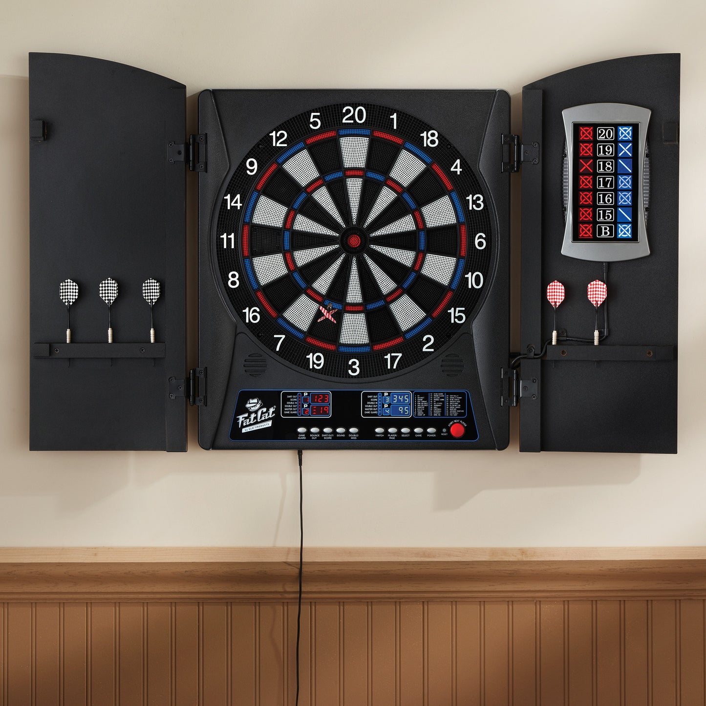 Fat Cat Mercury Electronic Dartboard & Cabinet Combo