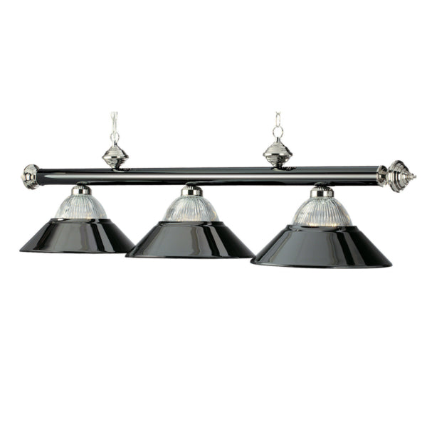 Black Chrome 3-Lamp Billiard Pendant Light