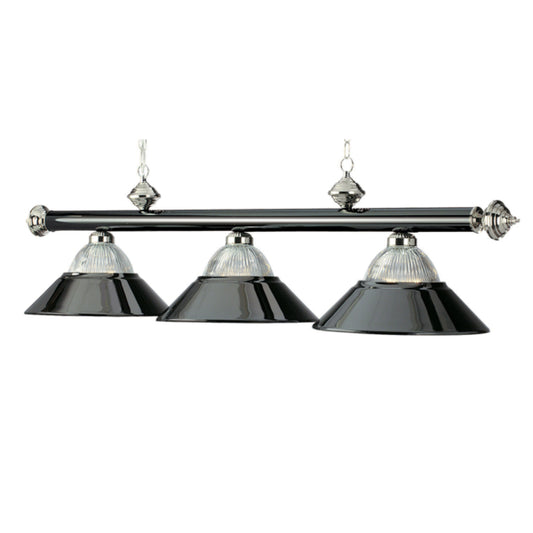 Black Chrome 3-Lamp Billiard Pendant Light