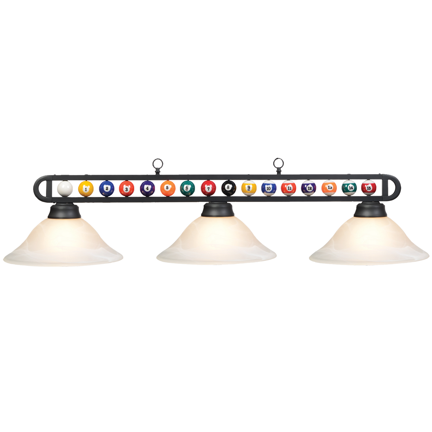 Metal Bar with Billiard Balls 3 Light Fixture