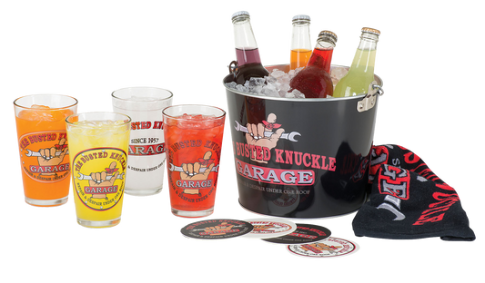 Busted Knuckle Garage Pint Glass Party Bucket Set