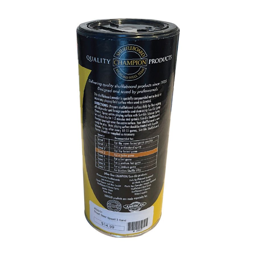 Sun-Glo Shuffleboard Powder Speed 3 Brown Bear