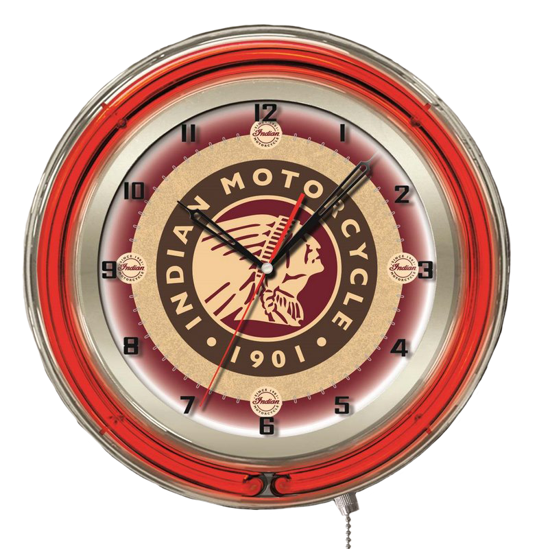 Indian 19" Neon Clock