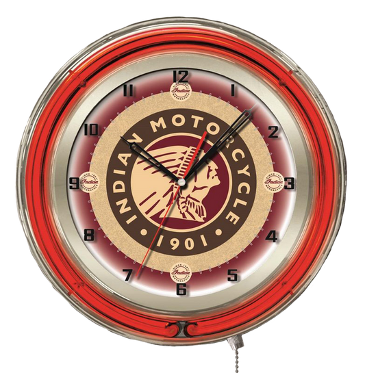 Indian 19" Neon Clock