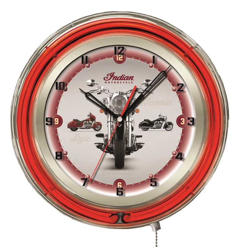 Indian 19" Neon Clock