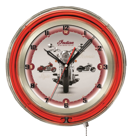 Indian 19" Neon Clock