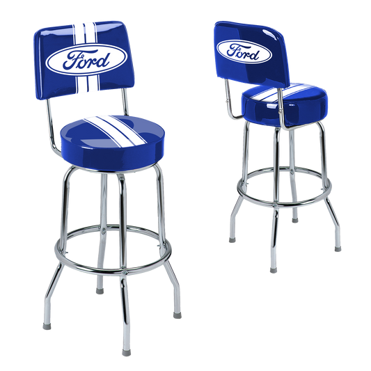 Ford Stripes Bar Stool with Backrest