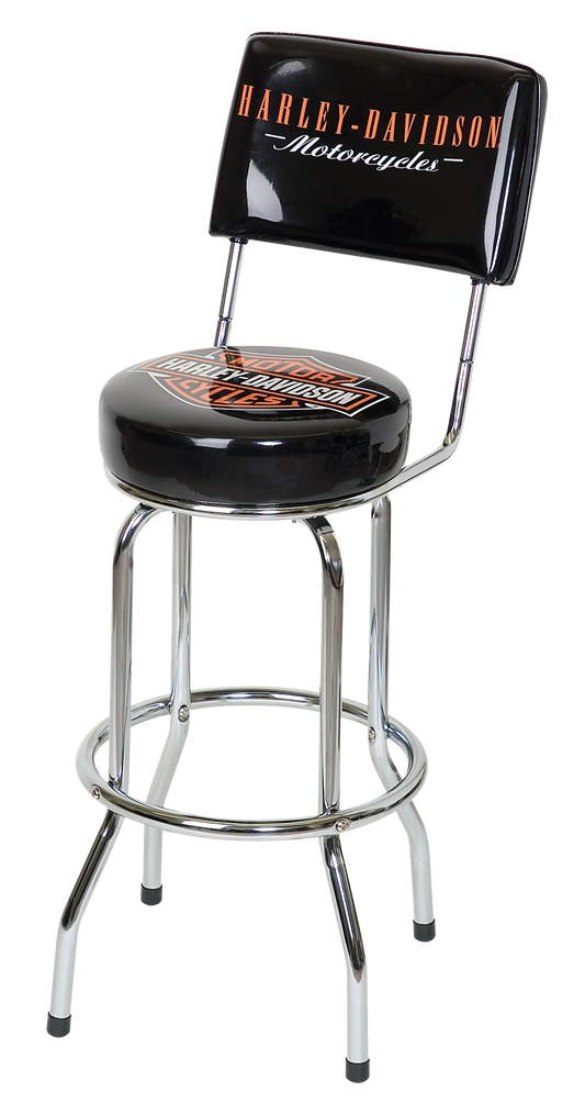 Harley Davidson Bar & Shield Bar Stool with Backrest
