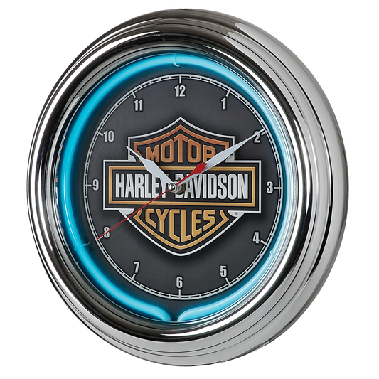 Harley Davidson Essential Bar & Shield Neon Clock