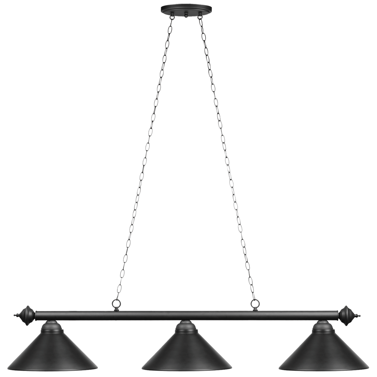 Matte Black 3 Light Billiard Light