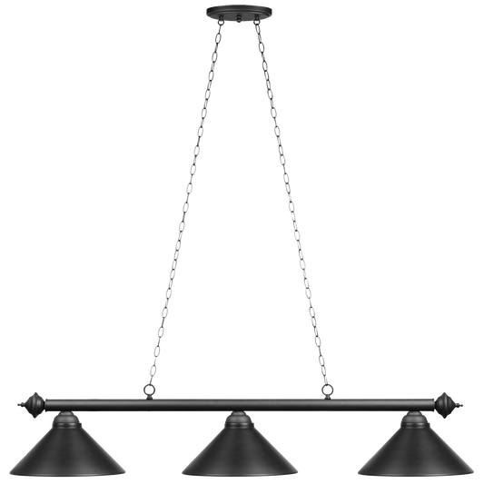 Matte Black 3 Light Billiard Light