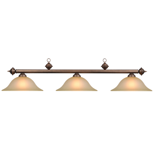 Bronze 3 Light Billiard Light | Stainless Glass Shades