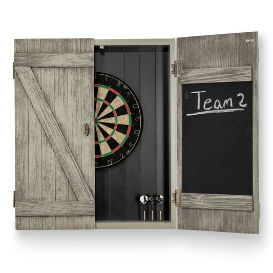 Presidential Rustic Barndoor Gray Dartboard Cabinet