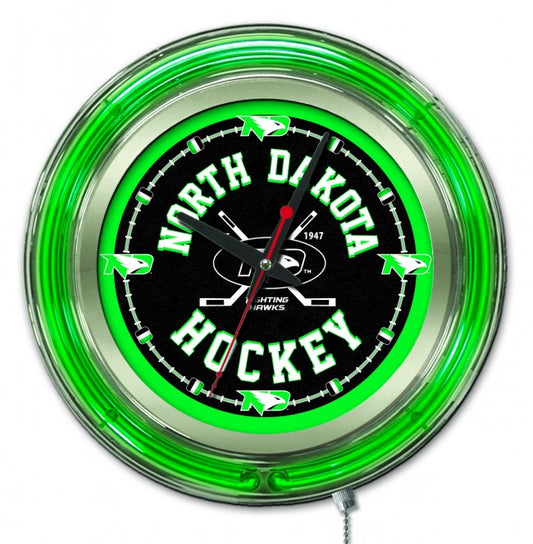 UND Hockey 15" Neon Clock