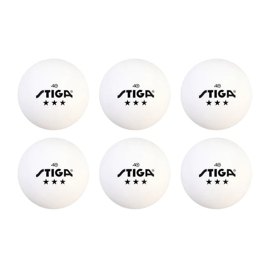 Stiga 3 Star Ping Pong Balls - 6 Pack