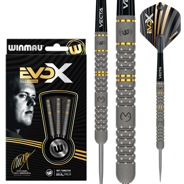 Winmau MVG Evo X Steel Tip Dart Set - 22.5g