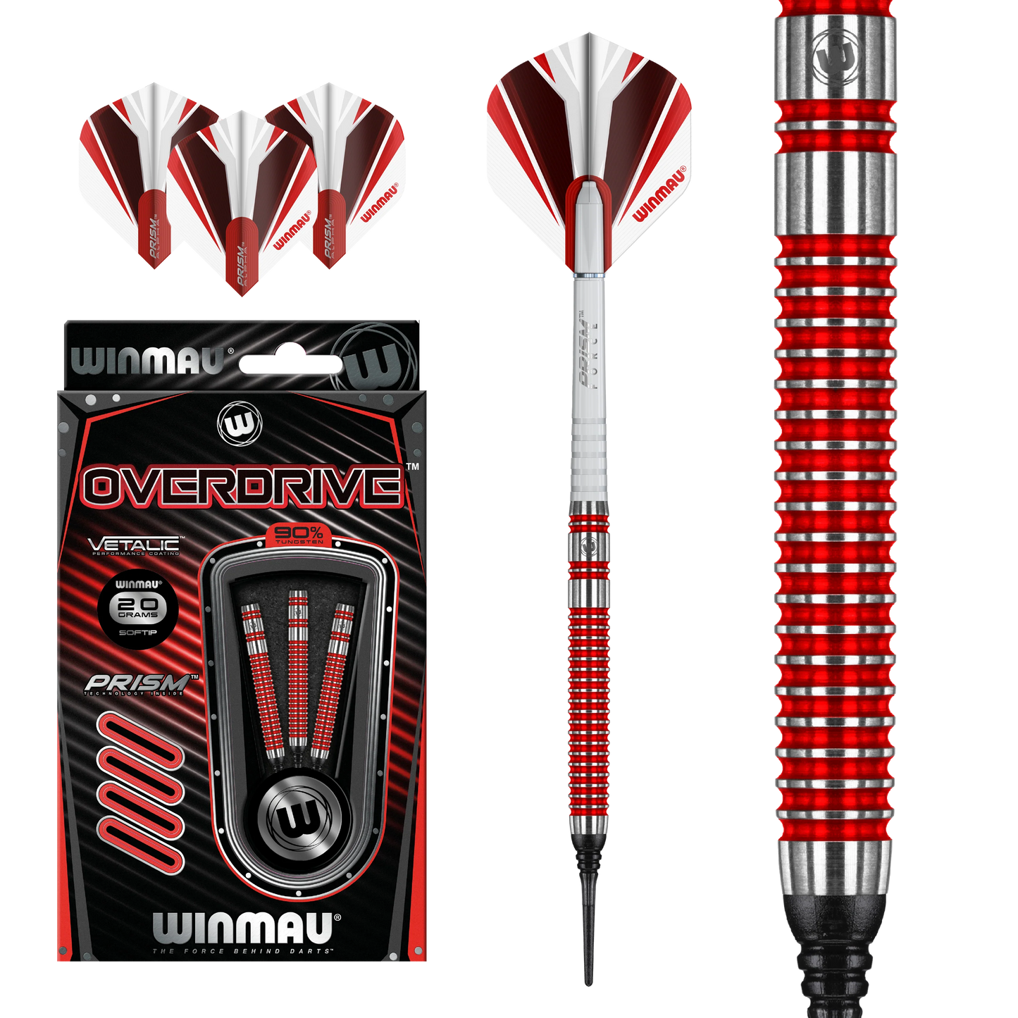 Winmau Overdrive 90% Darts 18g B/W 20g F/W