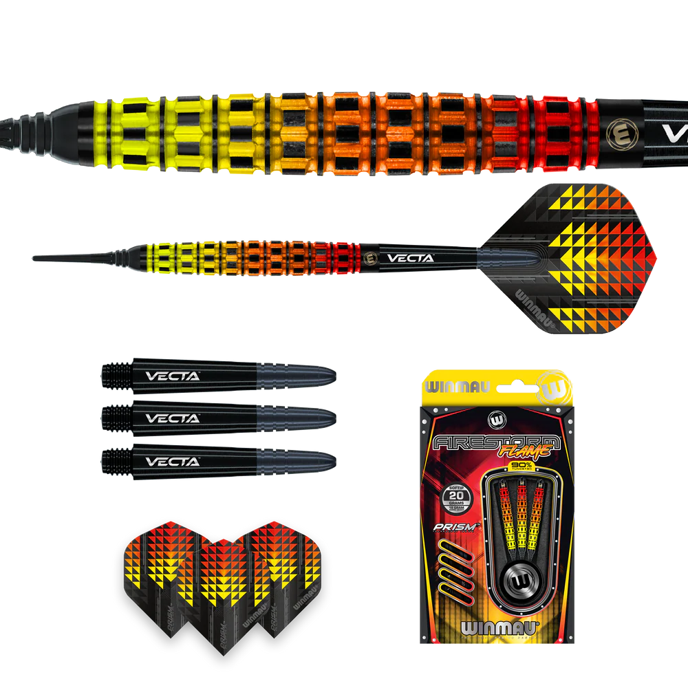 Winmau Firestorm Flame 90% Darts 18g B/W 20g F/W