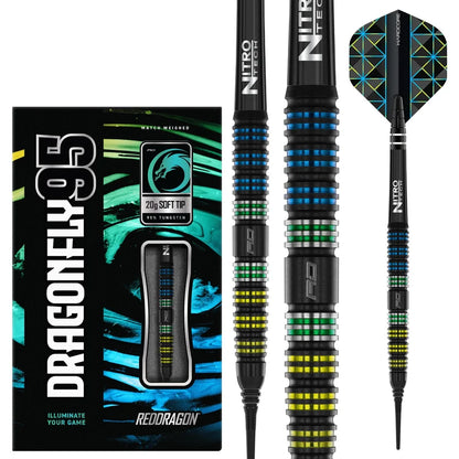 Red Dragon Dragonfly 95 Black - Tapered Soft Tip Dart Set - 20g
