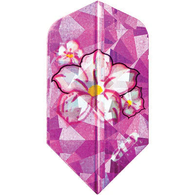 2d Glitter Dart Flights - Slim Pink Flowers
