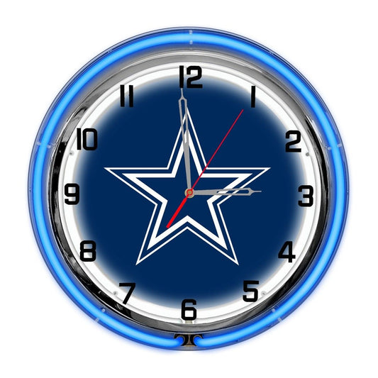 Dallas Cowboys 18 inch Neon Clock