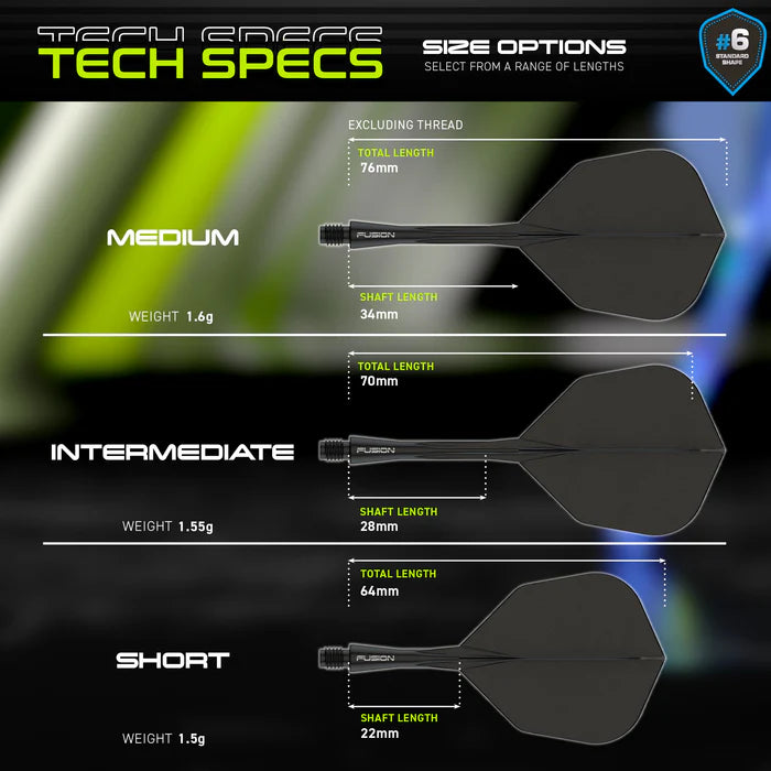 Winmau Fusion #6 Integrated Flight & Shaft Black