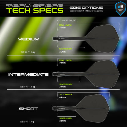 Winmau Fusion #6 Integrated Flight & Shaft Black