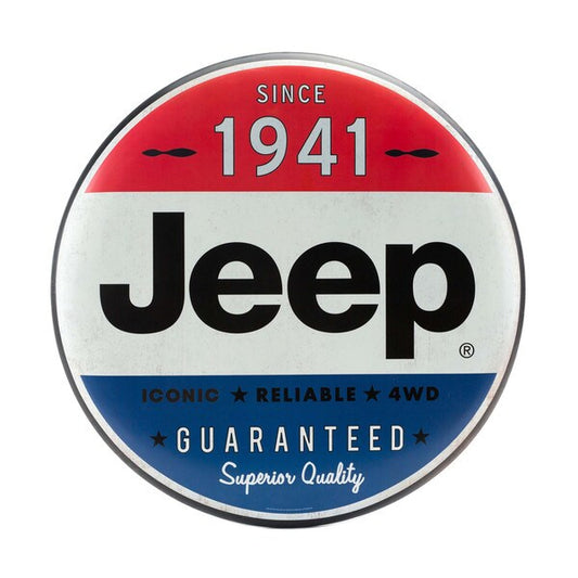 Open Road Brands Jeep Superior Quality Large Round Metal Button Sign
