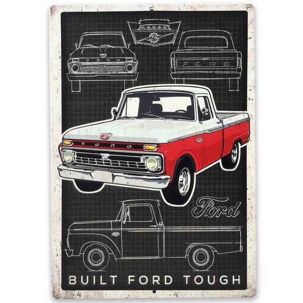 Ford Truck Schematic Tin Sign