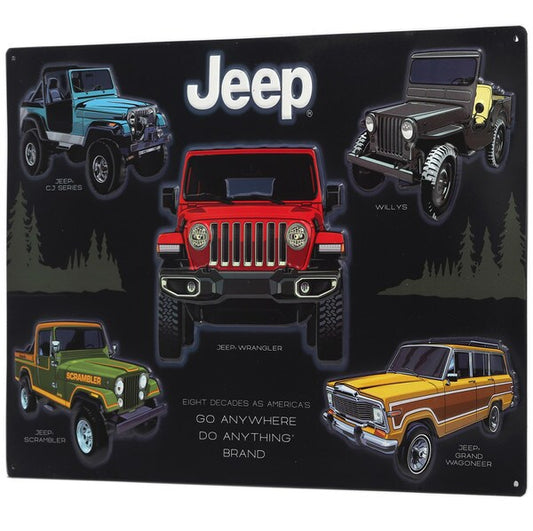 Open Road Brands Jeep Collage Metal Sign