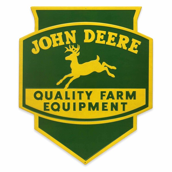 John Deere Quality Farm Equipment Shield Metal Sign