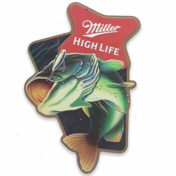 Miller High Life Bass Fishing Tin Sign
