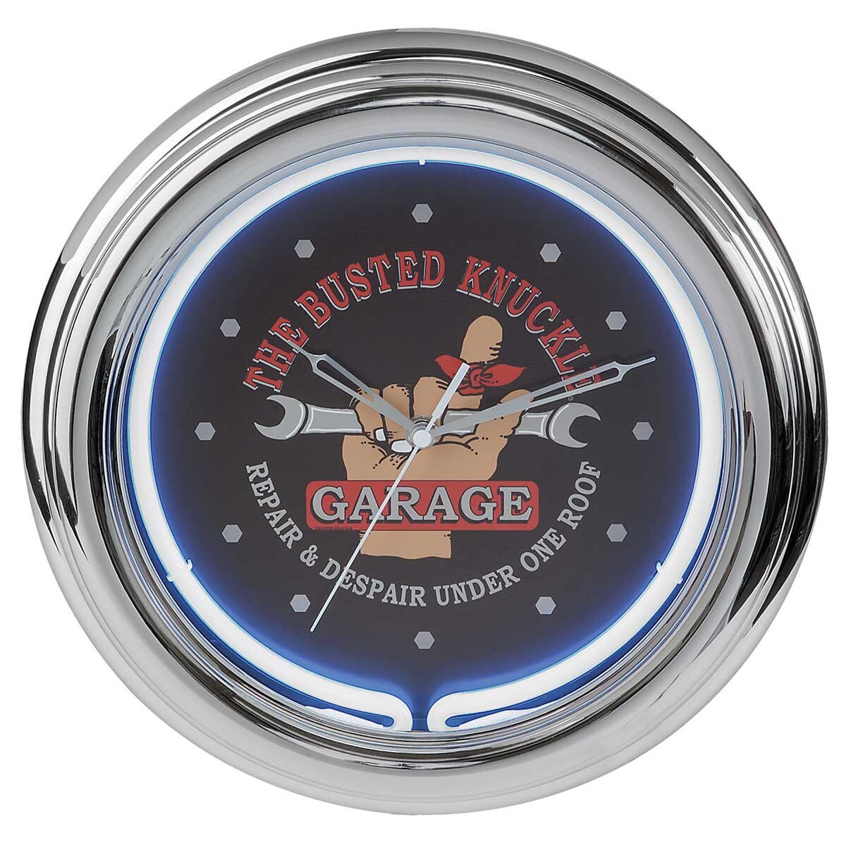Ace Branded Products Busted Knuckle Garage Neon Clock