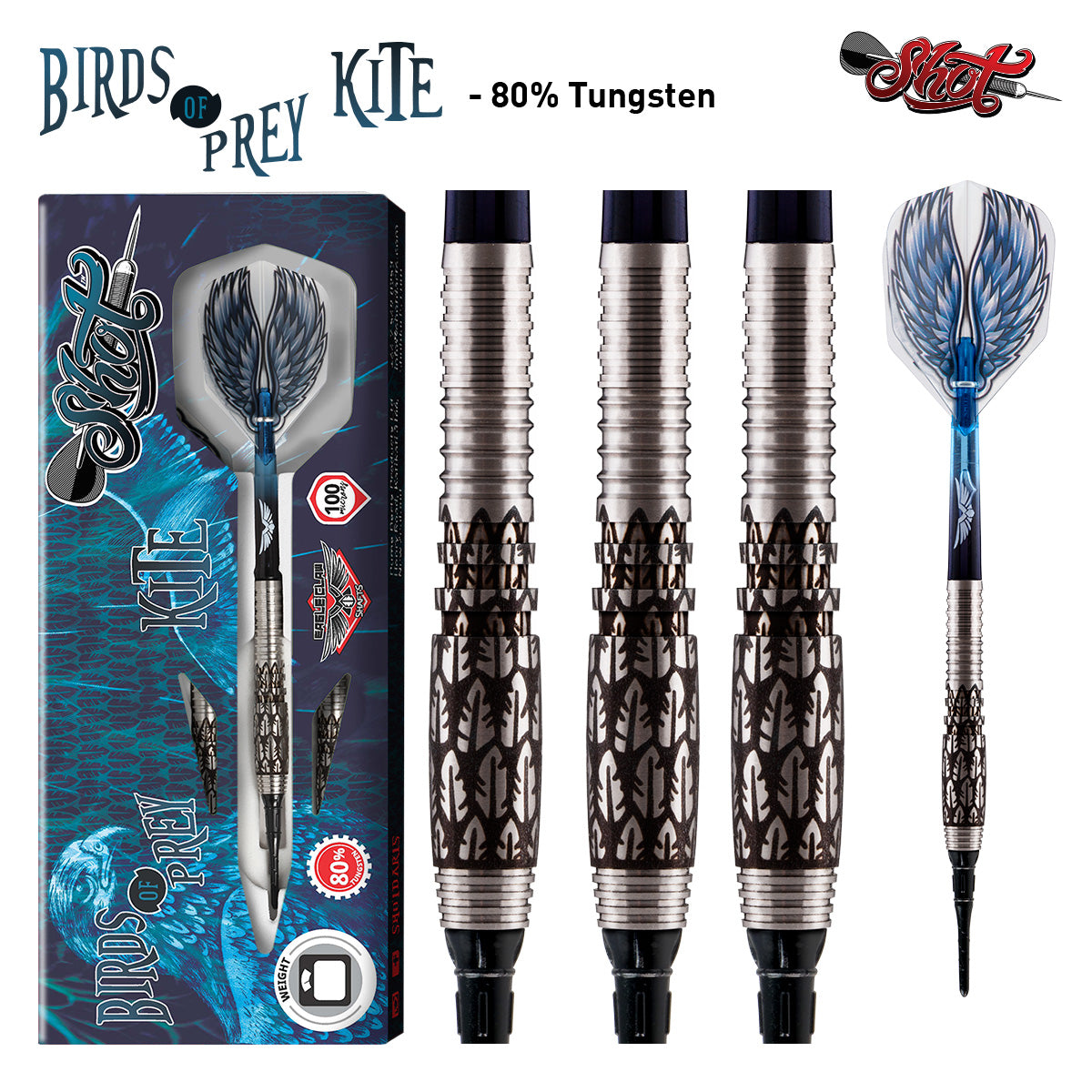 Shot Darts Birds of Prey Kite 80% Tungsten 18gm Darts