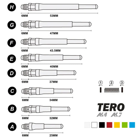 Cuesoul Tero AK7 Original Dart Shafts - E 40mm Purple