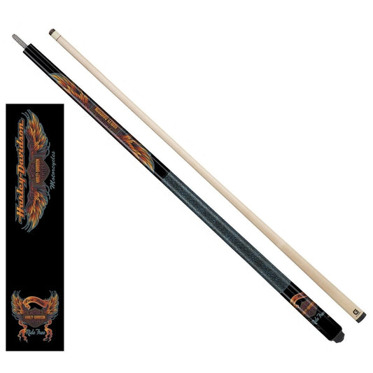 Harley Davidson Vivid Winged Bar & Shield Pool Cue