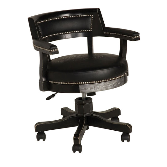 Harley Davidson Bar & Shield Flames Poker Chair w/ Vintage Black finish