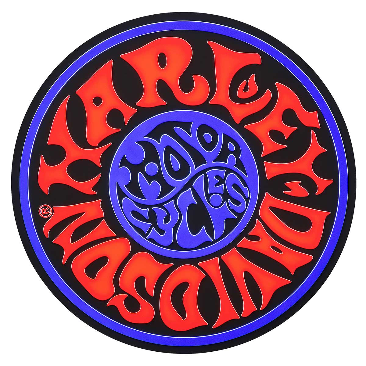 Harley Davidson 1970s Psychedelic LED Sign - 110V
